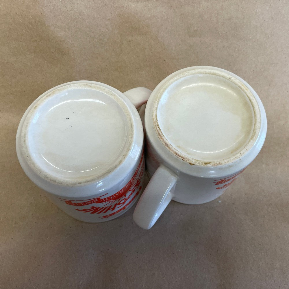 Hardee's Rise and Shine White Mugs-Pair 1993